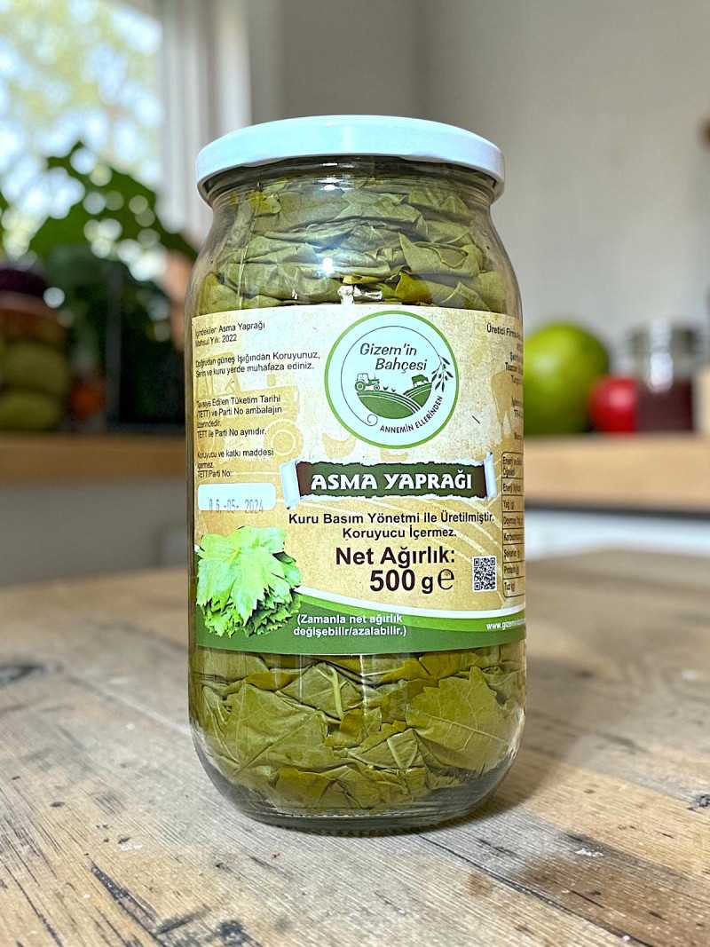 Kuru Basım Asma Yaprak 1'lik Kavanoz