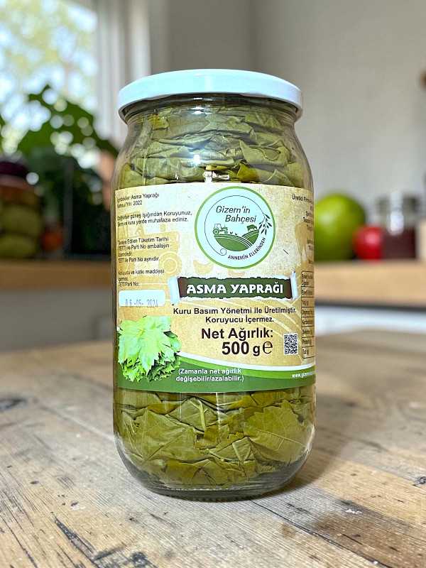 Kuru Basım Asma Yaprak 1'lik Kavanoz